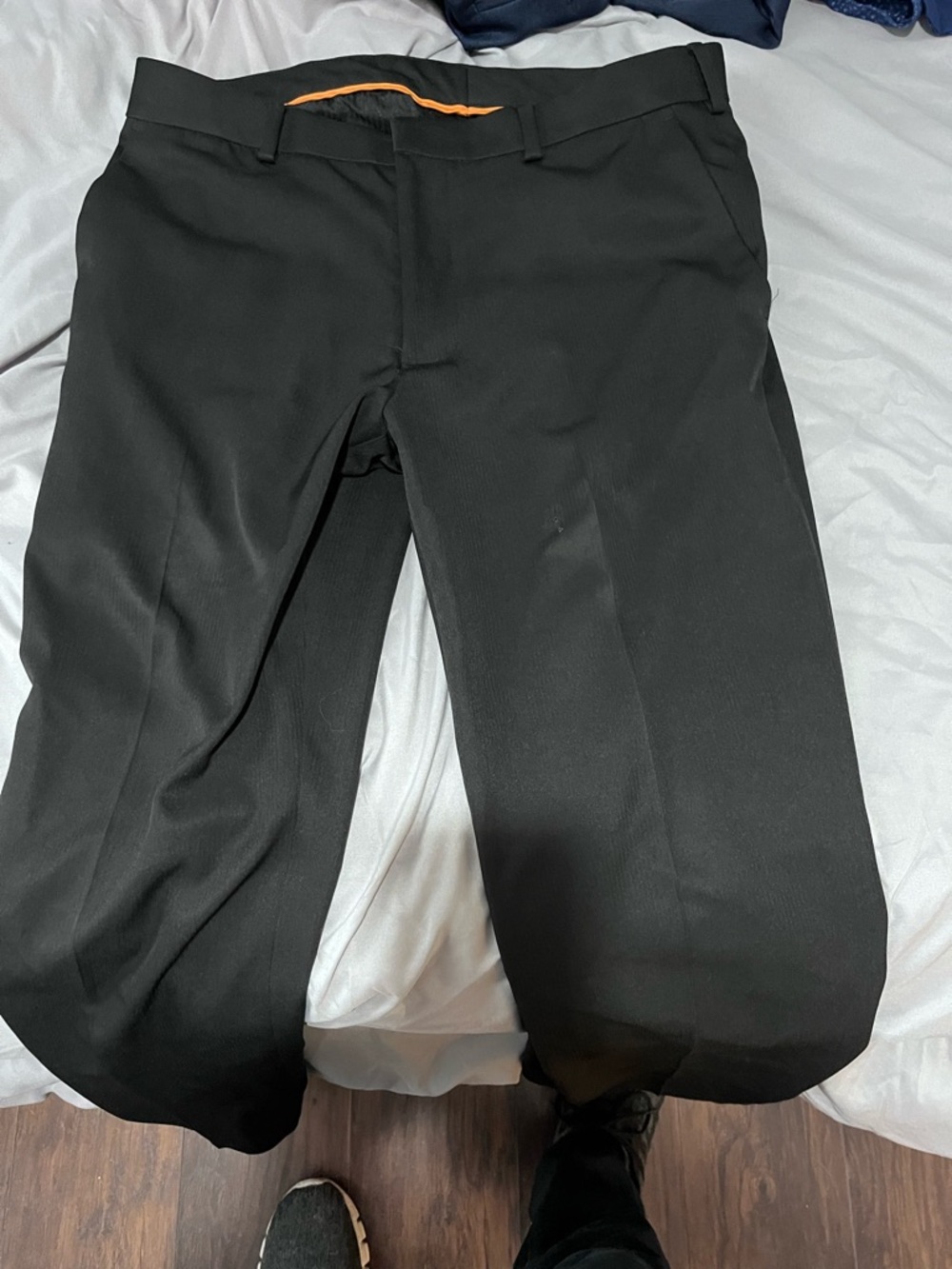 Van Heusen Black Dress Pants with Orange Trim